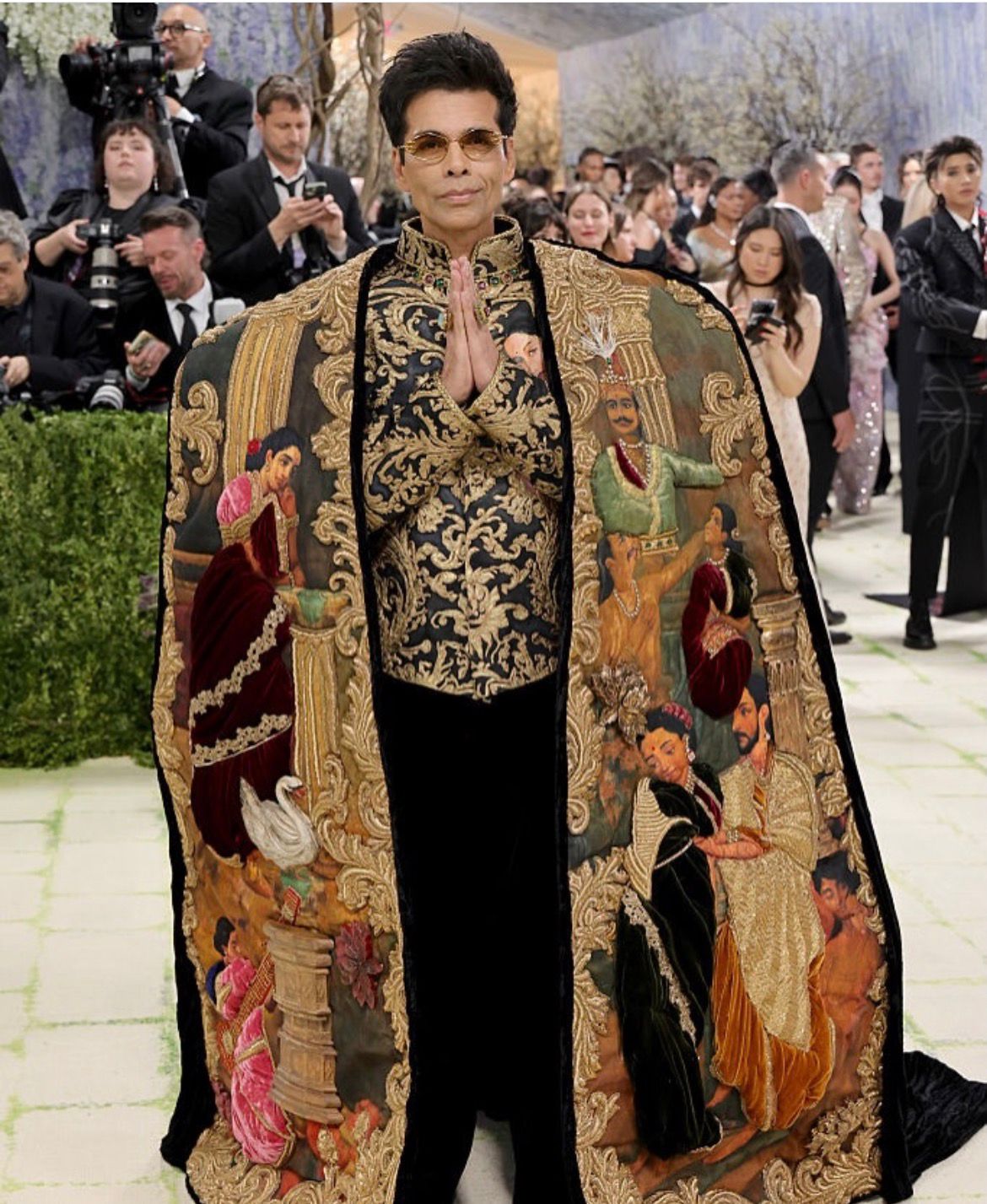Karan Johar on the Met Gala 2026 red carpet, In custom Manish Malhotra